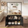 42" Heavy-Duty Kitchen Island w/ 30mm Countertop - Multi-Functional Storage Cart w/ 3-Tier Shelves, 5 Hooks & 400lb Capacity - 2 of 4