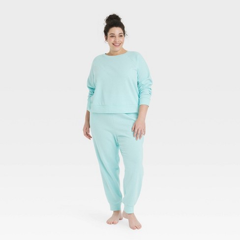 Women's Fleece Lounge Sweatshirt - Colsie™ Blue 1X