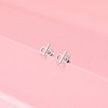 Girls' Polished Initial Letter Initial Screw Back Sterling Silver Earrings - In Season Jewelry - 4 of 4