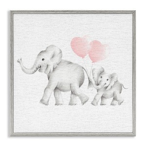 Stupell Industries Elephant Family with Pink Balloons, 24" x 24" - 1 of 4
