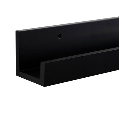 Levie Black Manufactured Wood 3-Piece Floating Wall Shelf Set
