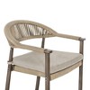 Arceso Bar Stools Set of 4, 24.8'' Aluminum Outdoor Bar Stool with Removable Cushion, Boho Rattan BarStools - 4 of 4