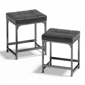 2 Pack Vanity Stool Chair 18 Inch Barstools  Modern Foot Stool - 1 of 4