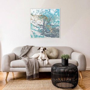 Amanti Art Blue Sea Foam I by Alonzo Saunders Framed Canvas Wall Art Print - 1 of 4