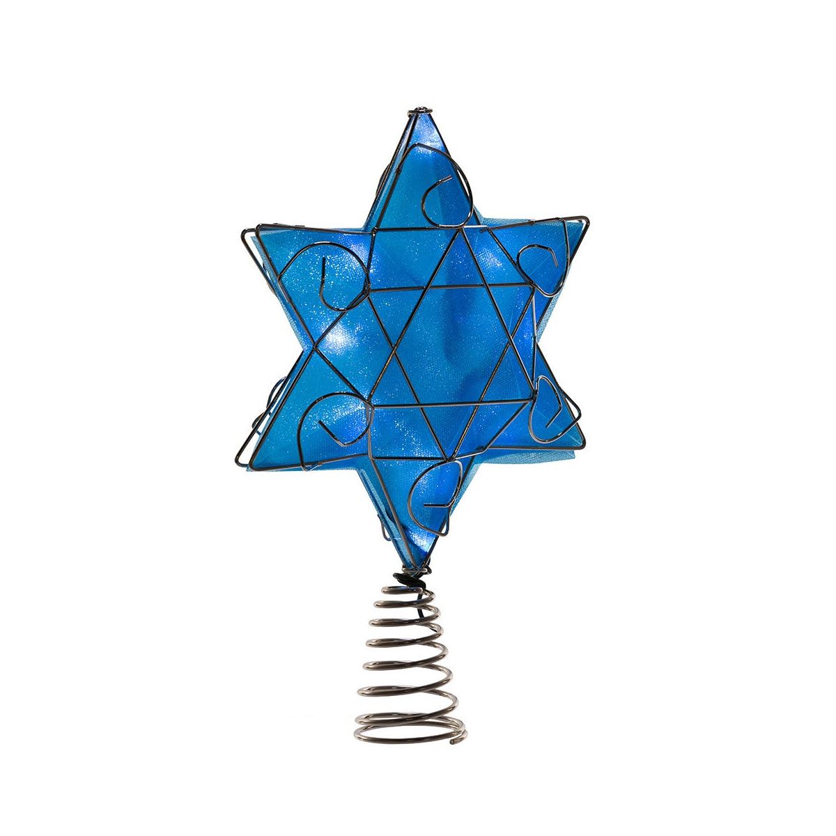 Kurt Adler UL 10-Light LED Silver and Blue Shimmer Star Treetop - thumbnail 2