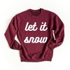 Simply Sage Market Let It Snow Bold Cursive Sweatshirt - L - Maroon - 2 of 4