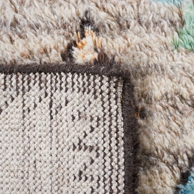 Ivory Geometric Hand-Knotted Wool Area Rug 8' x 10'