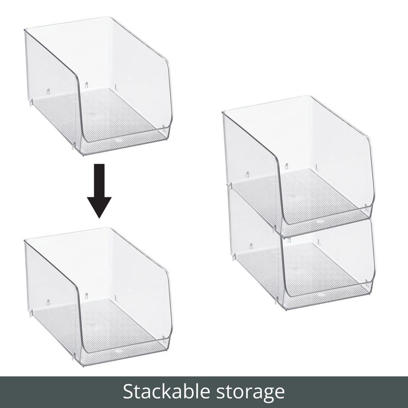 mDesign Stackable Plastic Food Storage Bin, Open Front, 5 of 10