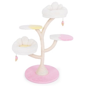 Tangkula Multi-Layer Cat Tree Cute Cat Tower w/ 2 Cat Perches & 2 Platforms - 1 of 4