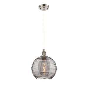 Athens Deco Swirl - 1 Light Cord Hung Mini Pendant In Industrial Style-13 Inches Tall and 10 Inches Wide - 1 of 1