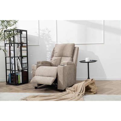 Hybition 40.55inch Height Power Recliner Chair, Breathable Fabric Single Overstuffed Recliner Sofa with USB Charge Port for Living Room
