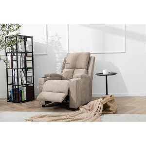 Hybition 40.55inch Height Power Recliner Chair, Breathable Fabric Single Overstuffed Recliner Sofa with USB Charge Port for Living Room - 1 of 4