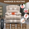PAGED Modern Recliner Chair, Heating Massage Chair with Cup Holder, Side Pocket and USB Port, Chenille Accent Chair for Bedroom, Living Room - 4 of 4