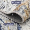 Acekool 5x7 Modern Abstract Area Rug, Machine Washable, Non-Slip, Faux Wool Soft Low Pile Carpet for Living Room, Bedroom, Blue - 3 of 4