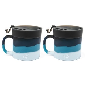 Silipint: 2 Pack 16oz Silicone Coffee Mug W/ Lid, Moon Beam - 1 of 4