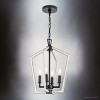 Urban Ambiance Luxury Modern Indoor Chandelier,  18-3/8''H x 14-1/4"W x 14-1/4''D,  Matte Black Finish, UHP4567 - 3 of 4