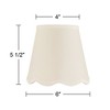 Springcrest Set of 2 Scalloped Empire Lamp Shades White Small 4" Top x 6" Bottom x 5.5" High Candle Clip Harp and Finial Fitting - 4 of 4