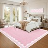 homfan Scalloped Washable Rug w/ Non-Slip Back - Modern Low-Pile Carpet for Living Room, Bedroom - 2 of 4