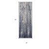 HomeRoots 8' Ivory Blue And Black Abstract Power Loom Distressed Runner Rug - 3 of 3