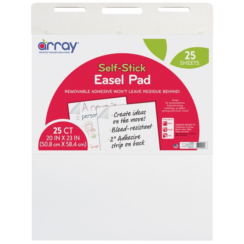 Array Easel Pad, Self-Adhesive, White, Self-Adhesive, 20" x 23", 25 Sheets, 3 of 4