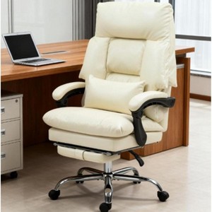 High Back Executive Office Chair with Padded Armrests and Footrest, Adjustable Reclining Desk Chair for Home or Work Space-3irtyhousy - 1 of 4