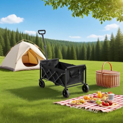 Lightweight Heavy Duty Folding Beach Wagon, Portable Utility Cart with Wheels for Camping, Grocery, Garden - ModernLuxe