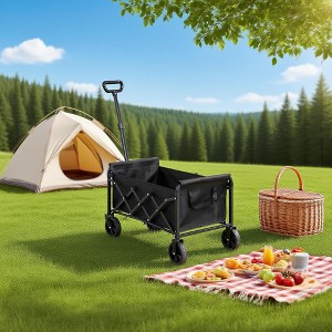 Lightweight Heavy Duty Folding Beach Wagon, Portable Utility Cart with Wheels for Camping, Grocery, Garden - ModernLuxe - 1 of 4