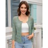 Coolmee Women's 3/4 Sleeve Crochet Knit Button Down Cardigan Cropped Shrug Bolero Lightweight Sweaters Tops - 2 of 4