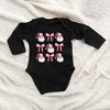 The Juniper Shop Coquette Santa Chart Baby Long Sleeve Bodysuit - 6 Month - Black - 2 of 3