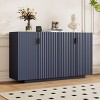 59.8" Fluted Sideboard Buffet Cabinet with Adjustable Shelves & Retro Handles for Dining Living Room Entryway-3irtyhousy - 2 of 4
