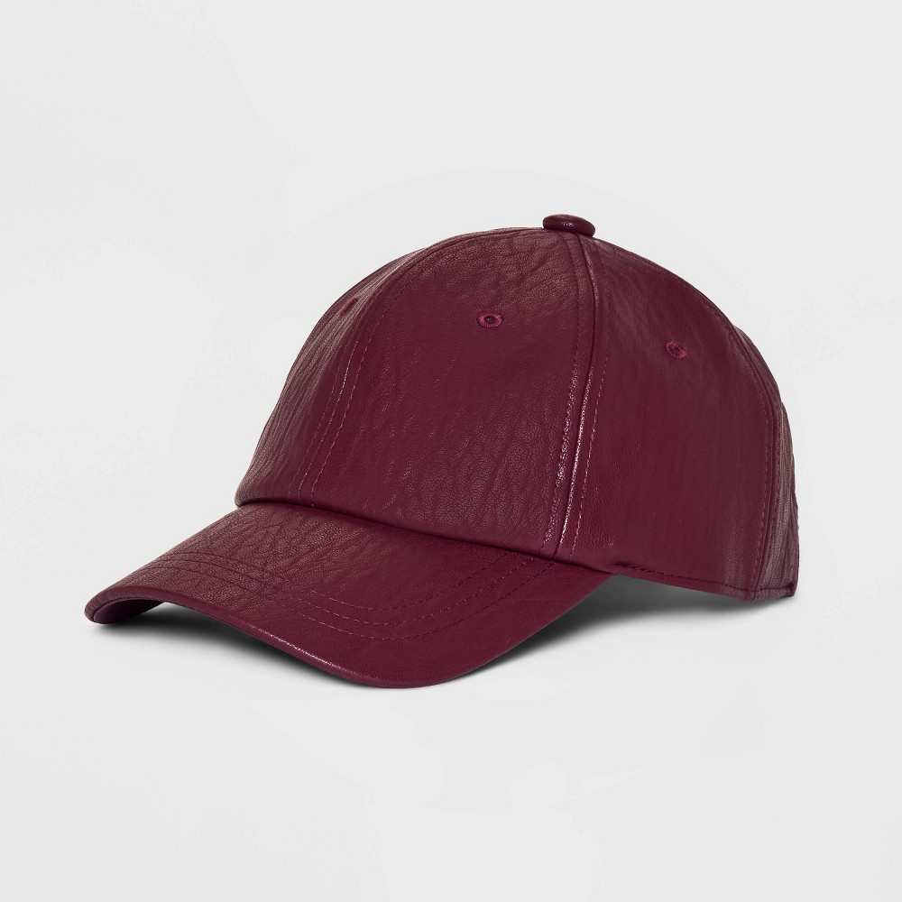 Faux Leather Baseball Hat - A New Day™ Berry Purple