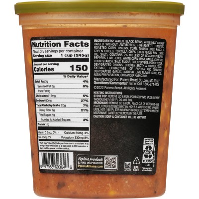 Panera Bread Gluten Free Chicken Tortilla Soup - 32oz