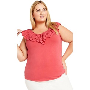 Avenue Women's Plus Size Eliana Top - 1 of 4