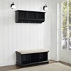 Wood 2 Piece Entryway Bench and Shelf Set in Black-Bowery Hill - image 4 of 4