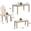 Zevemomo 6-Piece Solid Wood Dining Set with 1 Table,4 Upholstered Chairs&1 Bench,Wooden Legs Dining Table Set for Dining Room Kitchen Restaurant,Brown - 4 of 4
