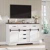 6 Drawers Dresser, Farmhouse Modern Dressers, Chest of Drawers with Sliding Barn Doors for Bedroom, Living Room, White - 4 of 4