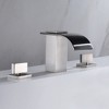 Sumerain Roman Tub Faucet Brushed Nickel Widespread Bathtub Faucet with High Flow Waterfall Spout - 4 of 4