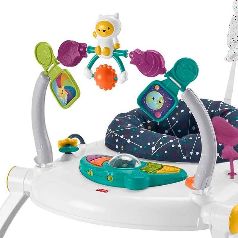 Fisher-Price AstroKitty SpaceSaver Jumperoo Adjustable Folding Baby Bouncer Activity Center w/Removable Seat Pad, Lights, Music, & Developmental Toys, 2 of 7