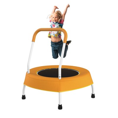 VisioGear Trampoline, Toddler Trampoline for Kids 1 Year Plus with Handle, Baby Gifts for Boys and Girls, Indoor and Outdoor, Orange, 27.5*27.5*30