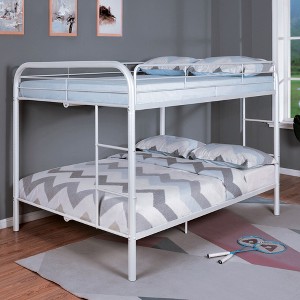 Full Over Full Metal Bunk Bed with Ladder for Bedroom - 1 of 4