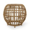 Christopher Knight Home Handcrafted Rattan Outdoor Oval Side Table for Patio and Backyard - 2 of 4