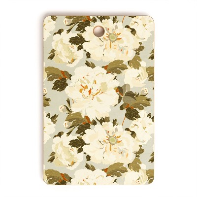Iveta Abolina Peonies Light Sage Cutting Board - Rectangle