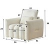 TiramisuBest 38.1" Off-White Fabric Lounge Chair, Modern Upholstered Sofa for Bedroom & Office - 3 of 4