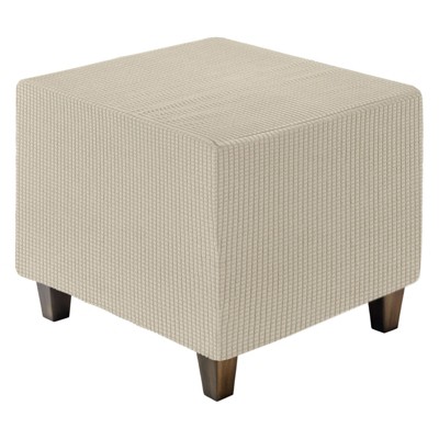 Unique Bargains Square Jacquard Ottoman Slipcover with Elastic Bottom for Furniture Protector