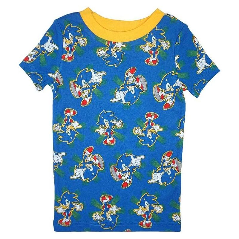 Sonic The Hedgehog Little/Big Boy's 4-Piece Cotton Pajama Set, 4 of 6