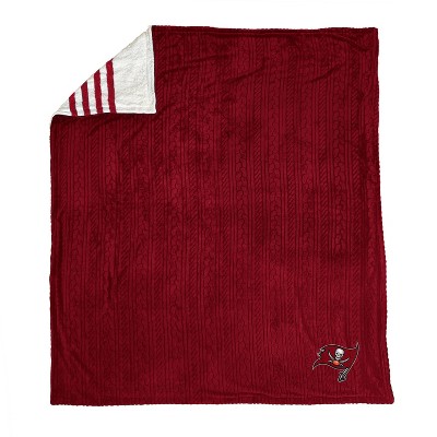 NFL Tampa Bay Buccaneers Embossed Logo Sherpa Stripe Blanket