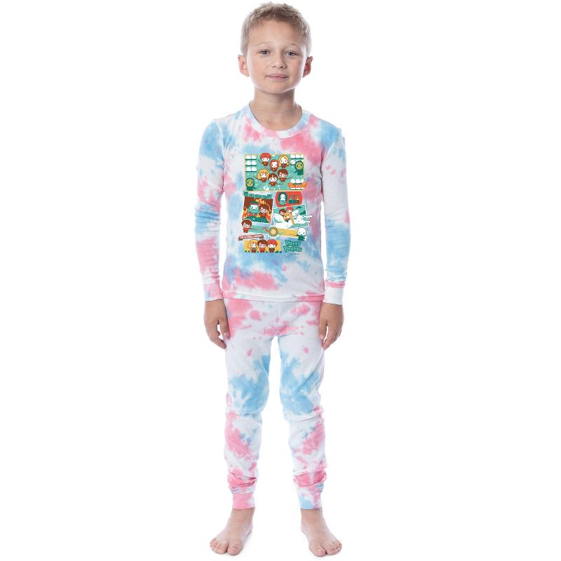 Harry Potter Kids' Chibi Character Girls Boys 2 Piece Tight Fit Pajama Set Multicolored, 2 of 4