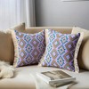 REGALWOVEN Boho Geometric Pattern with Fringe Trim Soft Decorative Pillowcases 2 Packs - 2 of 4