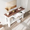 Coucheta 54-Inch Farmhouse Console Table with 2 Drawers, Wooden Entryway Table with Storage Shelf, Sofa Table for Living Room Hallway - 3 of 4