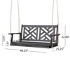 DSVIMOY Patio Swings, Front Porch Swing with Armrests, Outdoor Wood Bench Swing for Garden Yard, White, 48.25"*24"*22.25" - 3 of 4